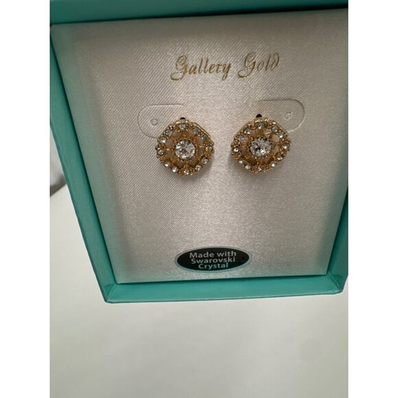 Swarovski · Gallery Gold · Crystal Stud Earrings · Gift Box · Gold Tone - Picture 4 of 5